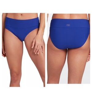 Calia Wide Band Mid Rise Jeweled Indigo Bikini Bottom NWT. XL